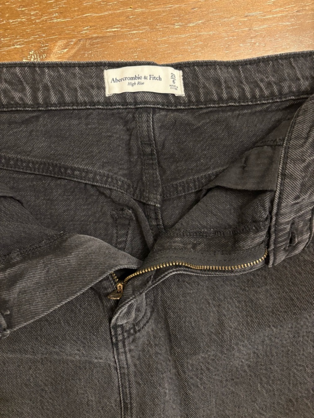 Abercrombie & Fitch Black Denim Mini Skirt - A-Line Casual - Picture 2 of 3